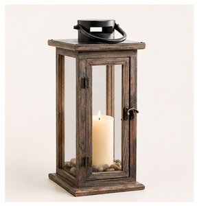 Handcrafted Wooden Candle <b>Lantern</b> <b>Large</b> Farmhouse Decorative Floor <b>Lantern</b> for Indoor Outdoor Garden & Wedding Decor - Product Image 3
