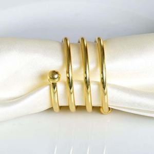 Servilletero de Metal para decoración de mesa de comedor hecho a medida, servilletero de diseño en espiral redondo dorado, para el hogar servilletero, cafetería, decoraciones, hebilla para servilletas - Product Image 1