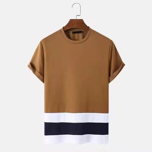 Camisetas de Hombre para Verano, Manga Corta, Corte Holgado, Diseño de Alta Calidad, Casual, Sólido, Transpirable, Anti-Pilling, con Ribete en Contraste - Product Image 1