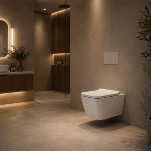 WC mural monobloc en céramique ASTON, à siphon en P, écologique, pour villas, hôtels, écoles et toilettes. - Product Image 6