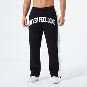 Pantalones Deportivos de Felpa para Hombre, con Botones Laterales, Bordado Chenille, Tejido Grueso, Cintura Elástica, 450 GSM - Product Image 1