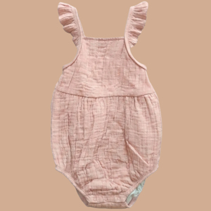 Cot & Candy - Body de Muselina Orgánica sin Mangas con Volantes para Bebé, Color Rosa Pálido - Product Image 2
