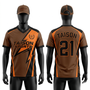 Maillot de Tir Premium en Polyester 180 GSM Respirant avec Impression par Sublimation, Panneau Contrastant Gris Orange, Logo Personnalisé, Tenue d'Équipe - Product Image 5
