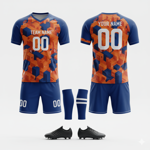 Maillots et shorts de football personnalisés de haute qualité, respirants, pour l'hiver/été, avec logo imprimé sur le devant, séchage rapide, durables, 100% polyester - Product Image 4