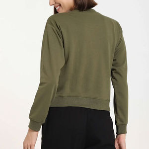 Sudadera de Cuello Redondo Lisa para Mujer, Invierno, Tela Suave de Poliéster/Algodón, Manga Larga, Transpirable, Ligera, 300g, Estilo Urbano - Product Image 3
