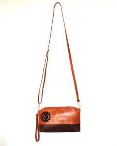 Sac à main d'été en cuir véritable pour femmes exquis Vintage Floral Design fermeture éclair deux poignées fabriquées à la main-usiné mode dame - Product Image 1