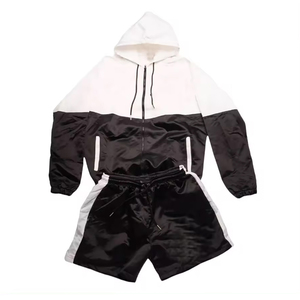 ชุดเซ็ตเสื้อแจ็คเก็ตกันลมสีขาวดำรุ่นใหม่ล่าสุด น้ำหนักเบา ผลิตตามสั่ง สำหรับผู้ชาย ทำจากไนลอนคุณภาพสูงสุด ไซส์ใหญ่พิเศษ - Product Image 1