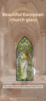 Atrapasol de Vitral Art Deco Personalizable - Impresionante Diseño de Ventana de Iglesia de 6 Pulgadas (15,24 cm) que Radiante Belleza con la Luz Solar para un Estilo Único