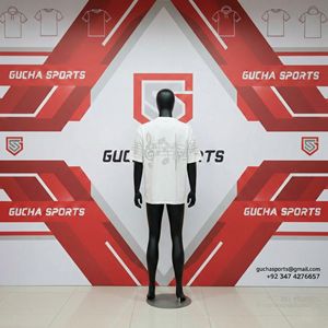 Camiseta blanca de algodón para hombre con diseño de nota musical con pedrería, tela suave y transpirable, corte holgado, estilo casual y moderno. - Product Image 4