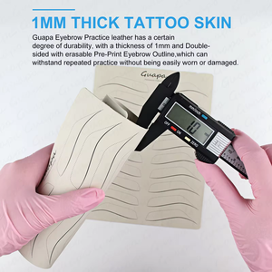 Double Sided Pre Printed Eyebrow Silicone <b>Practice</b> Skin 14.7x19.3cm Erasable PMU Training <b>Pad</b> - Product Image 5