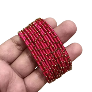 Purple Gold Plated <b>Beaded</b> Wrap Bracelet Alloy Classic Style Unisex Jewelry Metal <b>Thread</b> Bangle - Product Image 6