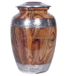 Urne légère en aluminium de qualité durable et brillante finition naturelle Urne funéraire classique de style américain - Product Image 1