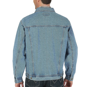 Veste en jean personnalisée pour homme, décontractée, 100% coton, col rabattu, délavage effet pierre, pour le travail et les loisirs en extérieur - Product Image 4