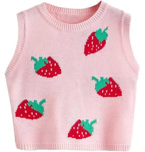 Chaleco de Punto Transpirable para Mujer, Estilo Juvenil, Cuello en V, Sin Mangas, Suéter Holgado y Moderno, Prenda de Punto Suave para Invierno - Product Image 1