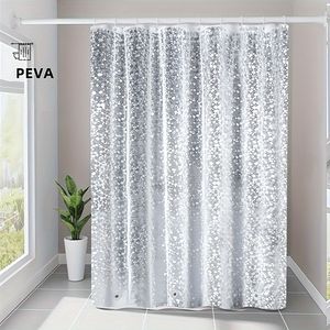 Clear Pebble 3D Transparente EVA Cortina de baño Liner 71x71 pulgadas 3 Imanes ponderados Bañera Puesto 71x71 pulgadas Ojal Ducha - Product Image 2
