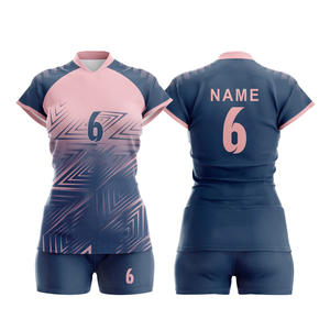 Uniformes de volley-ball pour adultes en gros, couleurs d'équipe personnalisées, logos, manches courtes, imprimés, haute qualité, fournisseur en gros - Product Image 2