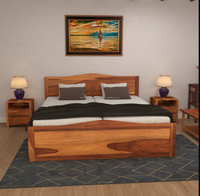 Cadre de lit en bois contemporain Design intemporel pour un environnement de chambre calme et relaxant