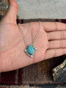 Handmade Number 8 Turquoise <b>Necklace</b> Sterling Silver Southwestern <b>Boho</b> Statement Jewelry Gift for Her - Product Image 3