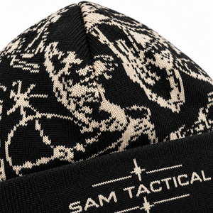 Gorro negro SAM TACTICAL con cadenas, estilo punk, bordado 3D, gorro de invierno para hombre, uso casual, 56-58 cm, precio económico, OEM - Product Image 6