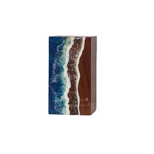 Handcrafted Rosewood Cremation Urn for Ashes – Ocean Wave Wooden <b>Memorial</b> <b>Box</b> Keepsake - Product Image 1