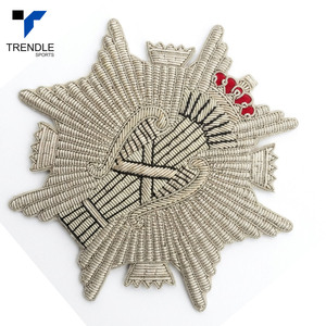 Parche bordado 3D hecho a mano con espadas cruzadas, hilo de bullion, insignia personalizada, insignia cosida con alambre de cobre - Product Image 5