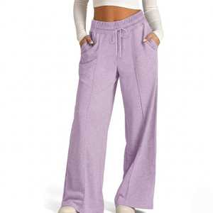 Nouveau design – Pantalon décontracté taille haute avec cordon de serrage, coupe ample, doux et confortable, style streetwear, pour le quotidien - Product Image 4