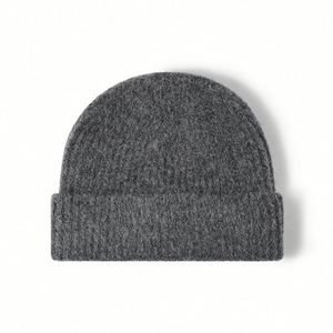 Gorro de Lana Tejido a Mano para Otoño e Invierno, Color Sólido, a la Moda, Cálido, Cortavientos - Product Image 1