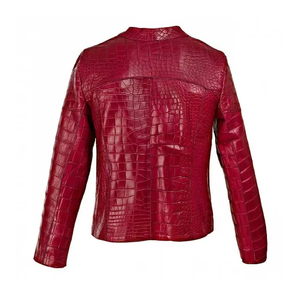Blouson de motard en cuir fait main pour homme, col montant, style décontracté, fermeture éclair, service OEM, luxe, haute qualité, devant uni - Product Image 2