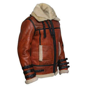 2026 New Arrive <b>Mens</b> Leather <b>Fur</b> <b>Jacket</b> Stylish Winter Fashion Coat Warm Premium Design Wholesale Bulk Supplier Custom Logo - Product Image 3
