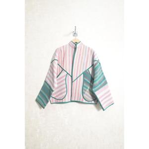 Abrigo Kantha Vintage para Mujer, Chaqueta de Algodón Indio Hecha a Mano con Parches, Estilo Étnico Bohemio - Product Image 1