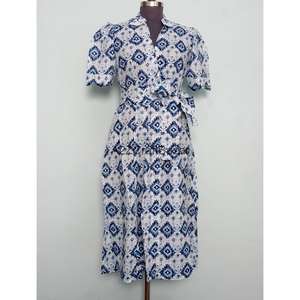 Vestido Midi de Verano para Mujer, Hecho a Mano en India, con Estampado Floral, Tejido, Ecológico, Transpirable, con Encaje, Corte en A, Superventas - Product Image 3