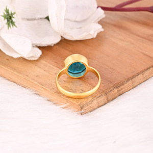 Blue Topaz Hydro <b>Adjustable</b> <b>Ring</b> Handmade Gemstone Jewelry for Women - Product Image 5