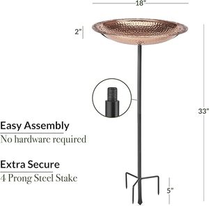 Best Selling <b>Kitchen</b> Style Metal Bird Bath For Decorative Garden Patio Balcony And Outdoor Bird Water Feeding Experience Daily - Product Image 5