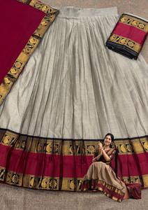 Último modelo de Lehenga Choli de novia de algodón Kanchi en estilo sureño indio, seda Kanjiveram con hermoso Zari puro para fiestas - Product Image 2