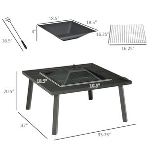 Focolare da Esterno Nero con Griglia - Product Image 6