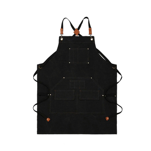 Delantal de Trabajo Unisex de Cuero Genuino Marrón, Resistente al Polvo, Detectable por Detectores de Metales, Profesional, para Taller, con Múltiples Bolsillos HARAZ - Product Image 1