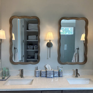 Fleurs irrégulières cadres en bois miroir mural maquillage salon chambre <span class=keywords><strong>salle</strong></span> <span class=keywords><strong>de</strong></span> <span class=keywords><strong>bain</strong></span> 2 couleurs rétro fait vieux meubles - Product Image 5