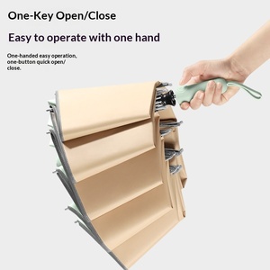 Sombrilla de Protección Solar Automática de Doble Uso con 10 Varillas de Color Hueso, Protección UV, para Sol y Lluvia, con Logotipo Imprimible - Product Image 2