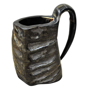 Mug en corne de buffle naturelle biologique Viking Angel, style animalier régional indien, finition polie, portable pour le vin - Product Image 4