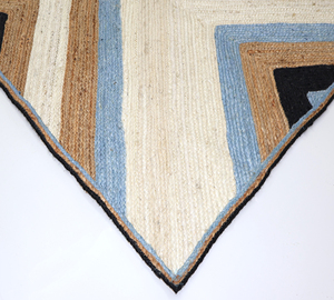 NYKO MART Handmade Braided 100% Organic Jute <b>Rug</b> 6x9 Ft Bohemian Geometric Pattern Eco-Friendly Low Pile Medium <b>Thickness</b> <b>Rug</b> - Product Image 6