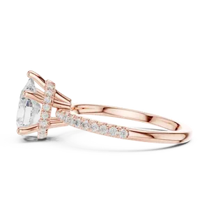 Bague solitaire en diamant de laboratoire 2 CTW, or massif 18 carats, halo caché, luxe, unisexe, bague de fiançailles, certifiée IGI - Product Image 6