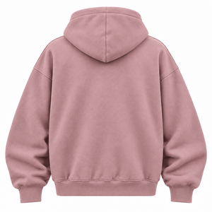 เสื้อฮู้ดซิปโอเวอร์ไซส์ ยูนิเซ็กส์ สีพื้น ผ้าฟลีซ 100% คอตตอน สไตล์ลำลอง สำหรับฤดูใบไม้ร่วง มีกระเป๋า ดีไซน์เรียบง่าย ทรงปกติ ผ้าถัก - Product Image 2