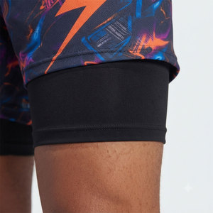 Pantalones cortos de gimnasio 2 en 1 con estampado por sublimación para hombre, ideales para correr, hacer ejercicio, ropa deportiva, antibacterianos, servicio OEM - Product Image 4