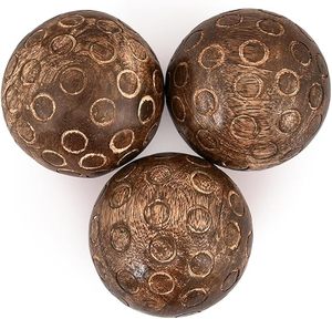 Bolas Decorativas de Madera de Mango, Juego de 3 Bolas Redondas de Uso Individual, Ideales para Decoración del Hogar, Sala de Estar y Comedor - Product Image 2
