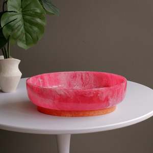 Bol à salade de luxe en résine avec effet marbre, finition polie, vaisselle de mariage écologique, personnalisation sur mesure - Product Image 6