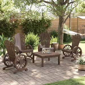 4 pezzi sedie Adirondack per Patio mobili in legno massello abete - Product Image 3