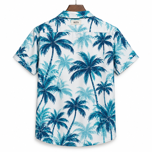 RITS Men's Hawaiian <b>Shirt</b> Short Sleeve <b>Tropical</b> Palm Print Vacation <b>Shirt</b> Turn-down Collar Summer Breathable Fabric wholesale - Product Image 5