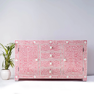 bone inlay console Bone Inlay Drawer Chest Floral Multi Color Bone Inlay <b>Table</b> Top - Product Image 6