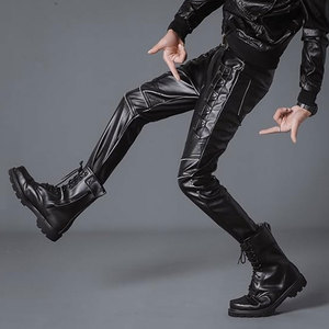 Pantalon en cuir de haute qualité pour homme, personnalisable avec logo et couleur sur mesure, pour usage quotidien. - Product Image 3