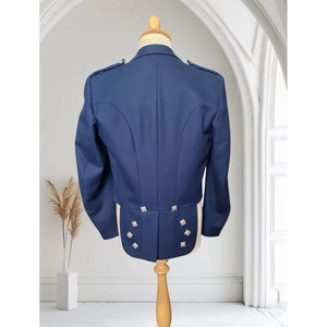 Veste et gilet Prince Charlie bleus traditionnels écossais pour hommes, manteau Highland en gros - Product Image 2